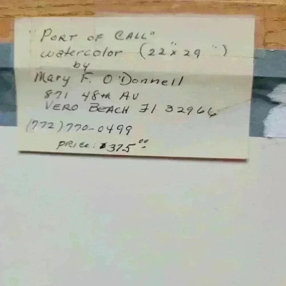 Original Watercolor " Port of Call" - Picture 8 of 9